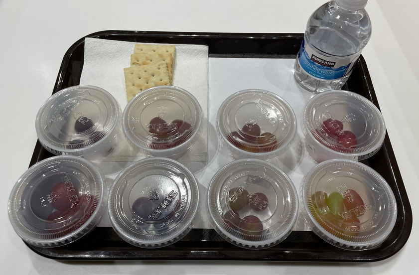Grape tasting tray set up